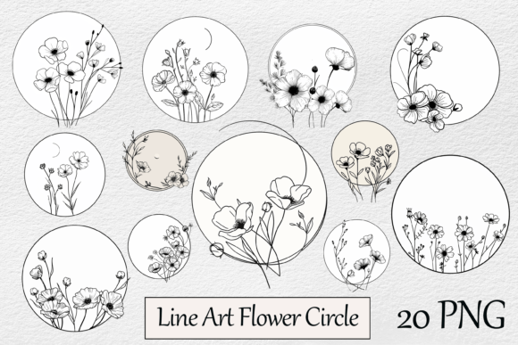Download Line Art Flower Circle - Line art flower Collection